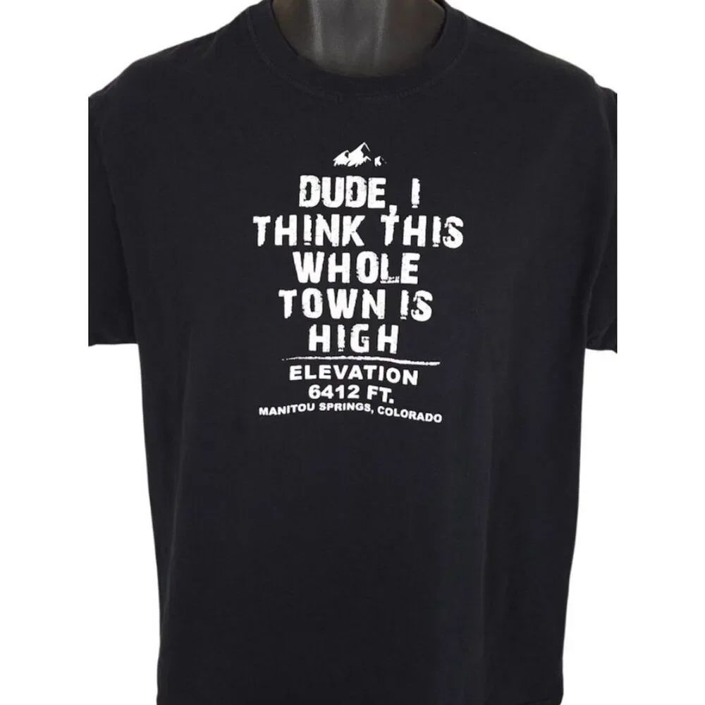 Manitou Springs T Shirt Mens Size Large Black Colorado Town Is High